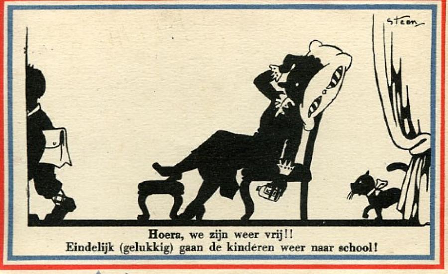 Ansichtkaart over de bevrijding door Steen.