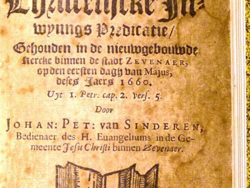 Gedrukte inwijdingspreek van ds. Petri van Sinderen, 1660