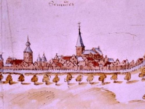 Tekening van Zevenaar in 1577