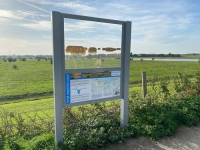 informatiebord over verdronken dorp Leuven bij Groessen
